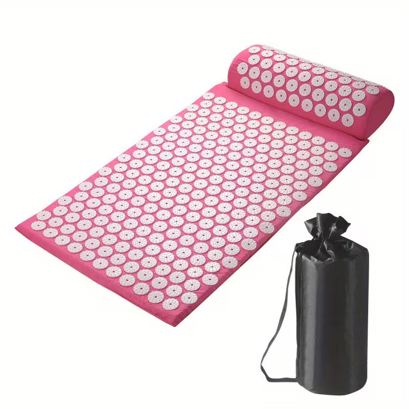Acupressure Mat and Pillow Set - 3pcs Massage Set for Back & Neck Relief