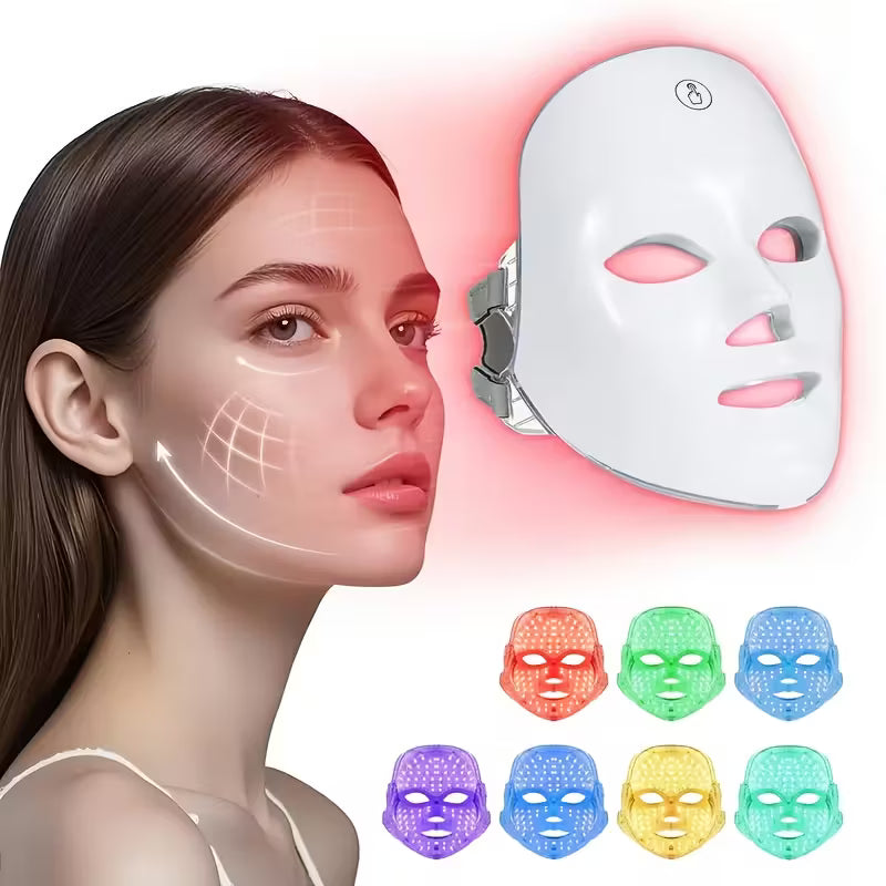 7-Color LED Light Therapy Face Mask - USB Rechargeable