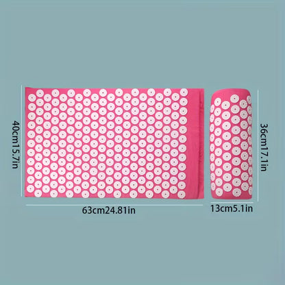 Acupressure Mat and Pillow Set - 3pcs Massage Set for Back & Neck Relief