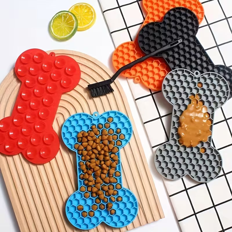 Anxiety Relief Dog Lick Mat with Suction Cups - Slow Feeder