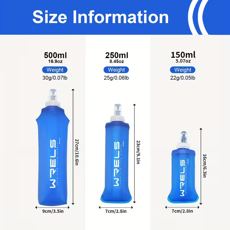 Collapsible Silicone Water Bottle - Foldable Sports Bottle with Lid
