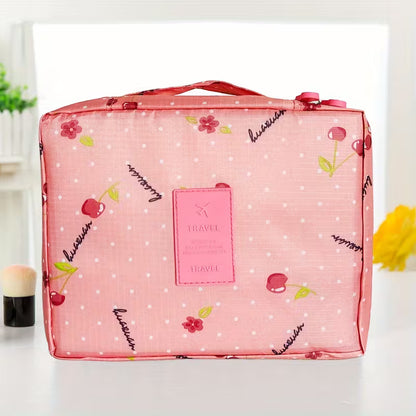 Stylish Travel Makeup Organizer - Large Capacity Cosmetic Bag
