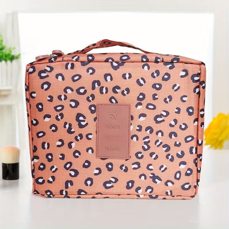 Stylish Travel Makeup Organizer - Large Capacity Cosmetic Bag