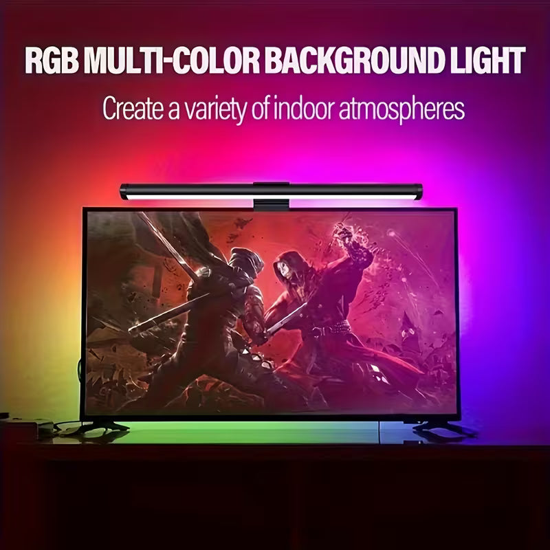 RGBW Gaming Ambient Light Bar - Monitor Backlight with Auto-Scroll