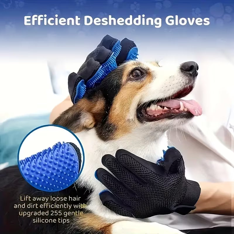 Pet Grooming Glove - Gentle Hair Remover Brush for Dogs & Cats