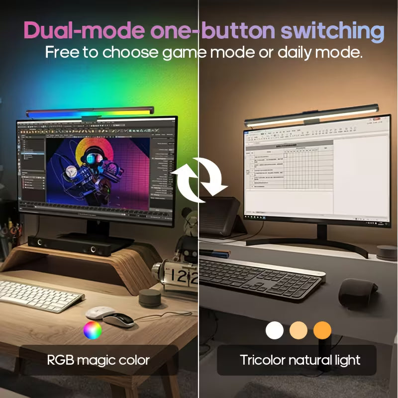 RGBW Gaming Ambient Light Bar - Monitor Backlight with Auto-Scroll