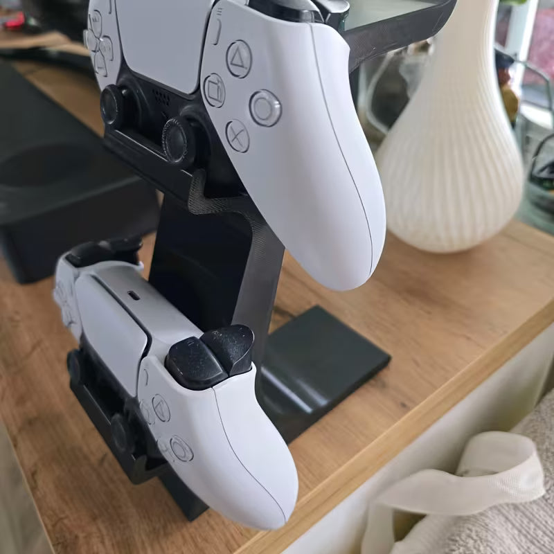 PS5 Controller Stand 3-in-1 - Dual Gamepad & Headset Organizer