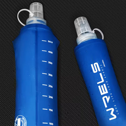Collapsible Silicone Water Bottle - Foldable Sports Bottle with Lid
