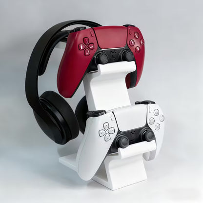 PS5 Controller Stand 3-in-1 - Dual Gamepad & Headset Organizer