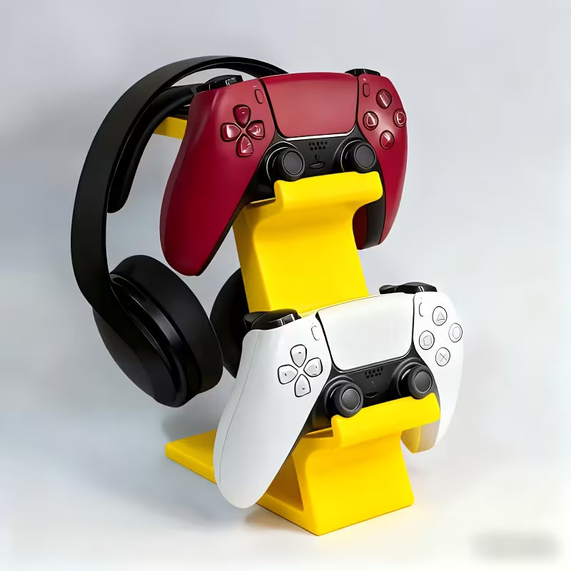 PS5 Controller Stand 3-in-1 - Dual Gamepad & Headset Organizer