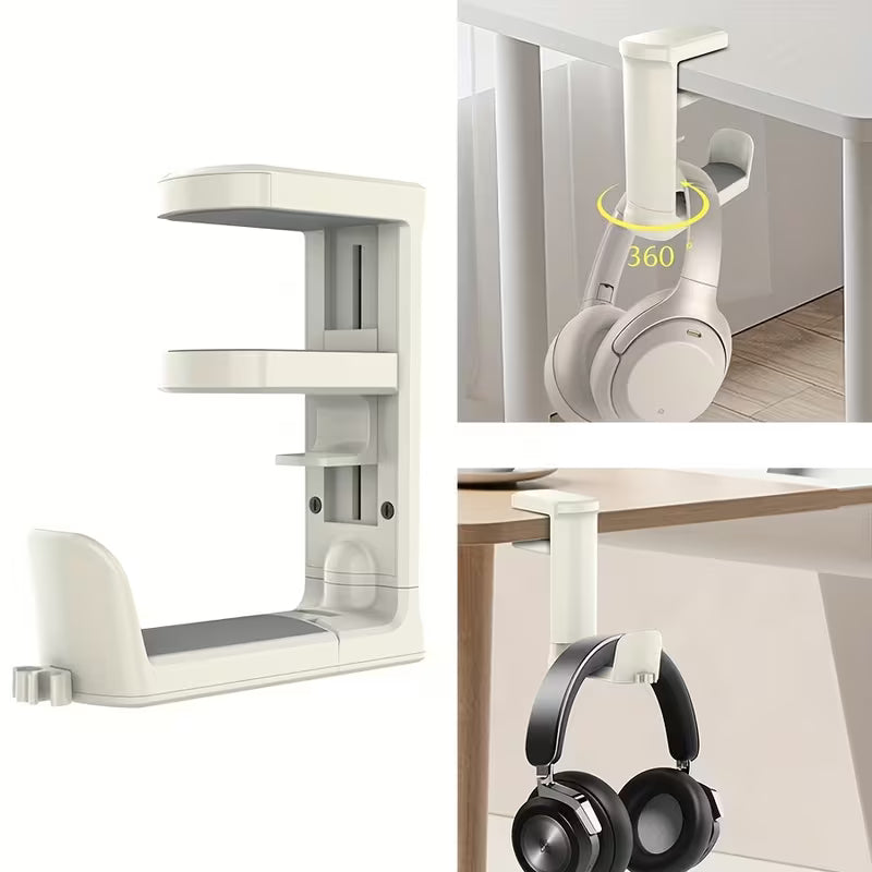 360° Rotating Headphone Stand - Desktop Gaming Headset Holder