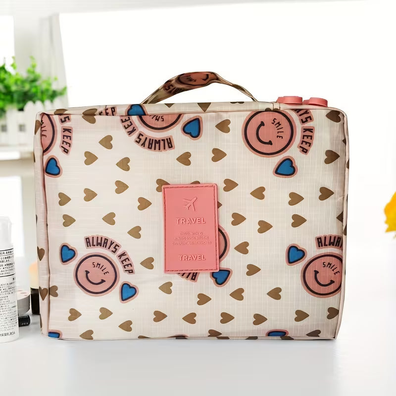 Stylish Travel Makeup Organizer - Large Capacity Cosmetic Bag