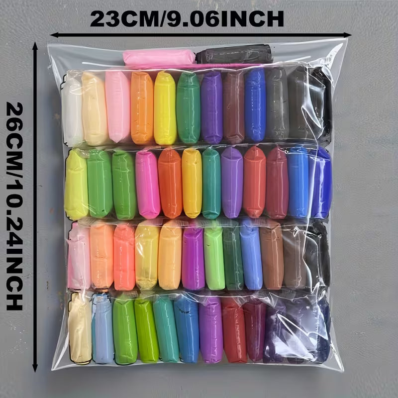 Air Dry Clay Set 500g - 50 Colors with Tools & Molds