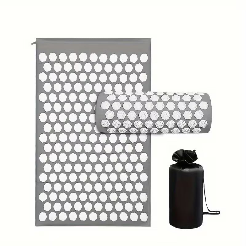 Acupressure Mat and Pillow Set - 3pcs Massage Set for Back & Neck Relief