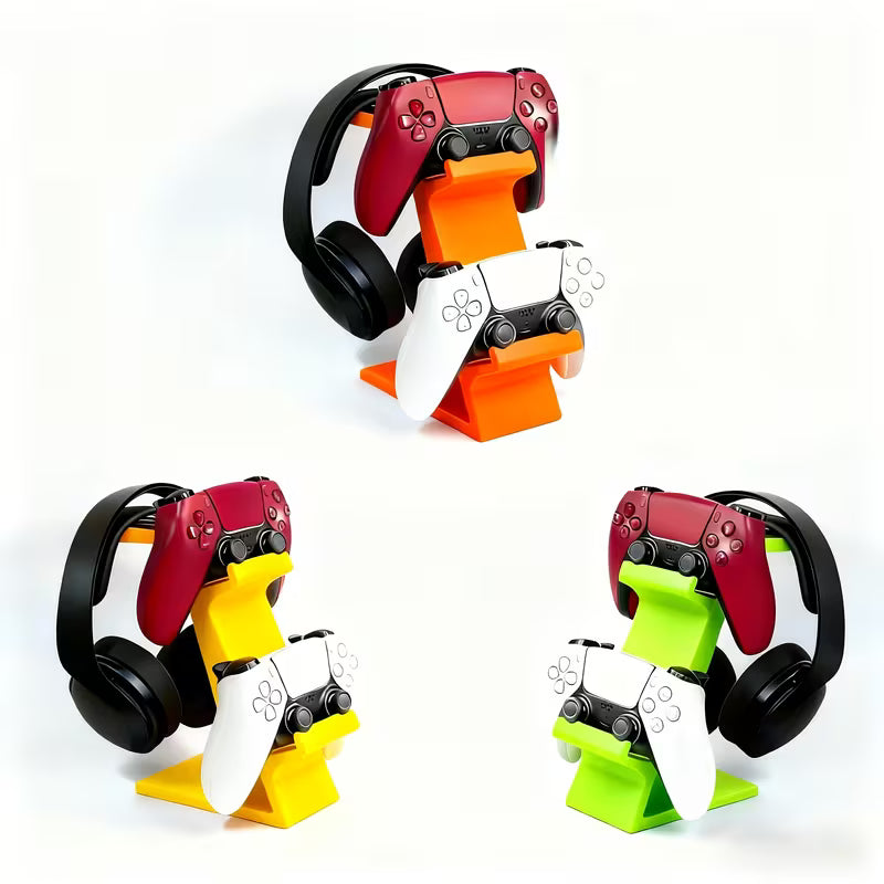 PS5 Controller Stand 3-in-1 - Dual Gamepad & Headset Organizer