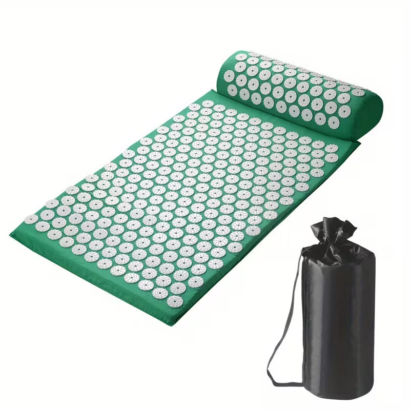 Acupressure Mat and Pillow Set - 3pcs Massage Set for Back & Neck Relief