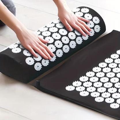 Acupressure Mat and Pillow Set - 3pcs Massage Set for Back & Neck Relief