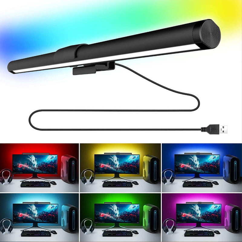 RGBW Gaming Ambient Light Bar - Monitor Backlight with Auto-Scroll