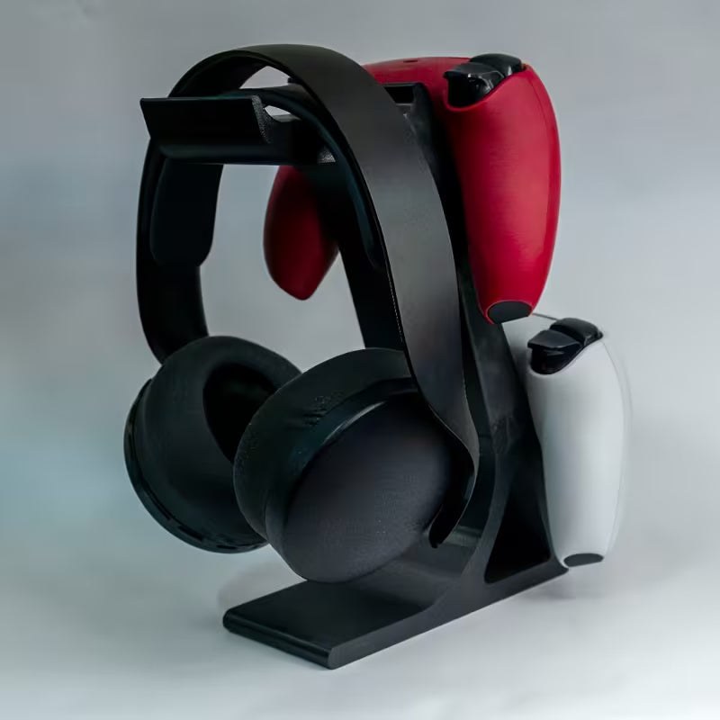 PS5 Controller Stand 3-in-1 - Dual Gamepad & Headset Organizer