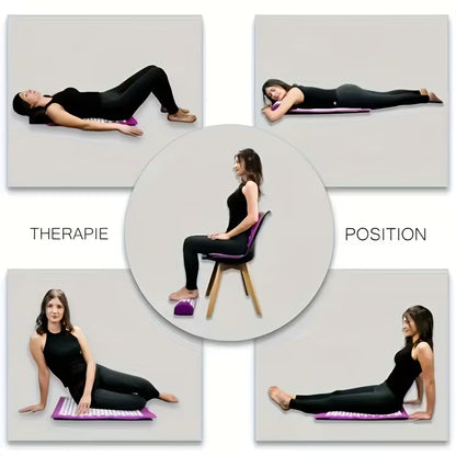 Acupressure Mat and Pillow Set - 3pcs Massage Set for Back & Neck Relief