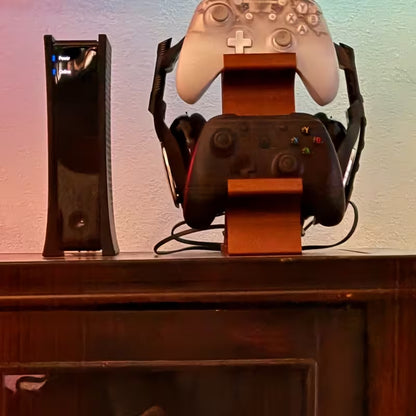 PS5 Controller Stand 3-in-1 - Dual Gamepad & Headset Organizer