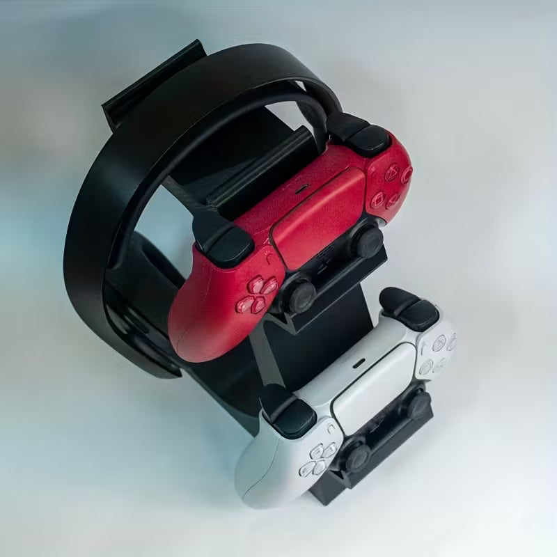 PS5 Controller Stand 3-in-1 - Dual Gamepad & Headset Organizer
