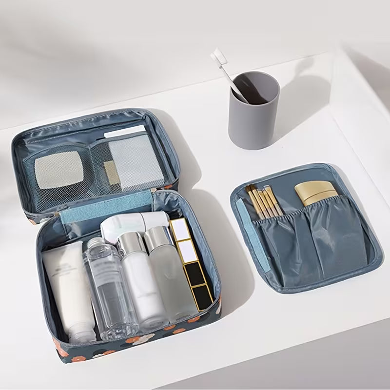 Stylish Travel Makeup Organizer - Large Capacity Cosmetic Bag