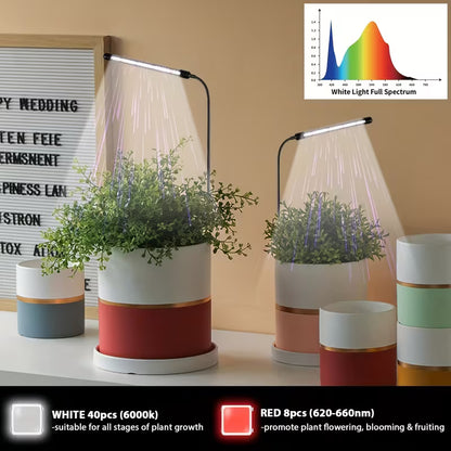 USB Plant Grow Light with Timer - Full Spectrum 6000K Dimmable