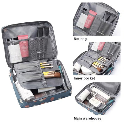 Stylish Travel Makeup Organizer - Large Capacity Cosmetic Bag