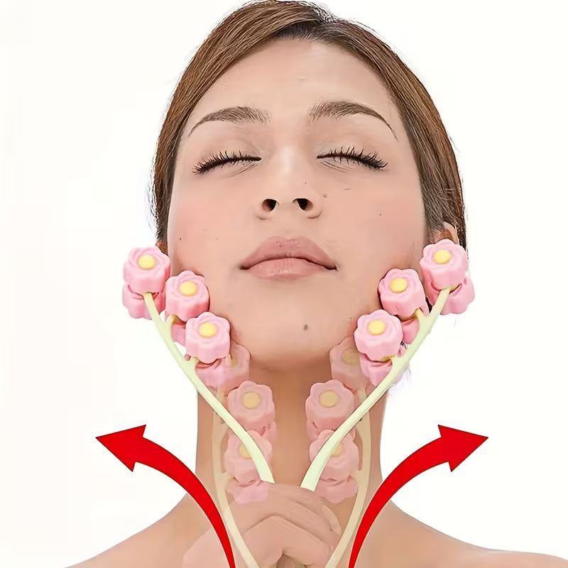Flower-Shaped Face Roller Massager - V-Line Lifting Tool