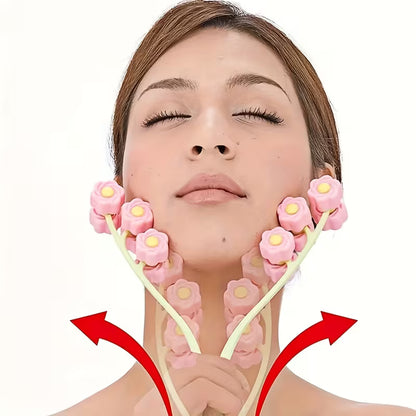 Flower-Shaped Face Roller Massager - V-Line Lifting Tool