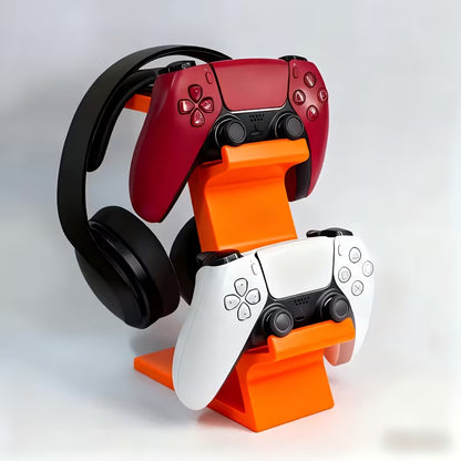 PS5 Controller Stand 3-in-1 - Dual Gamepad & Headset Organizer