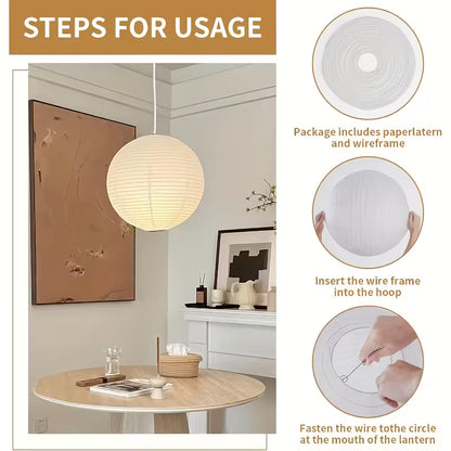 Round Rice Paper Lampshade 40cm (16") - Pendant Light Shade