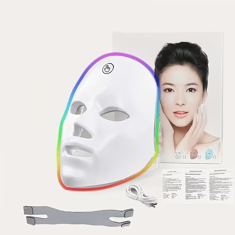7-Color LED Light Therapy Face Mask - USB Rechargeable