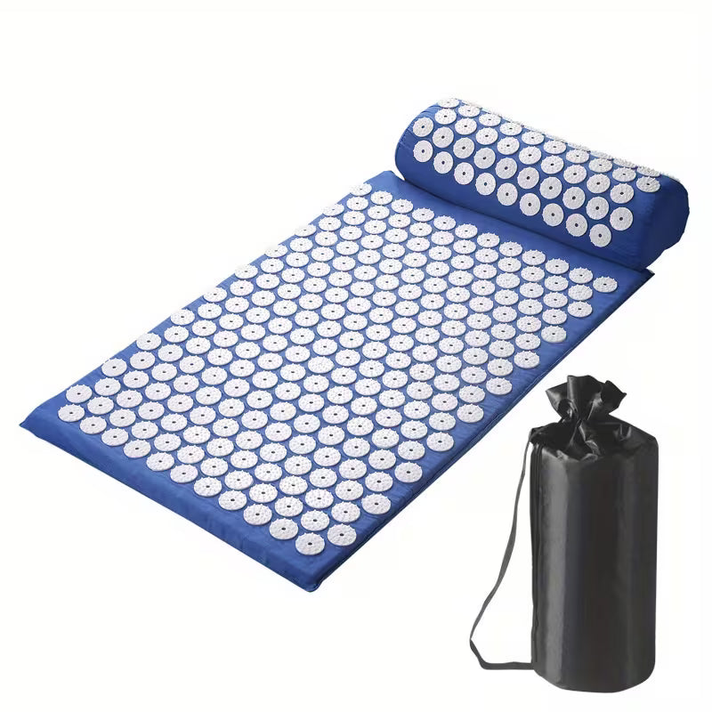 Acupressure Mat and Pillow Set - 3pcs Massage Set for Back & Neck Relief