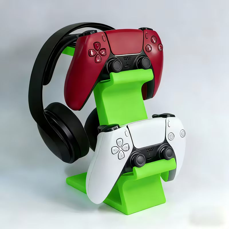 PS5 Controller Stand 3-in-1 - Dual Gamepad & Headset Organizer