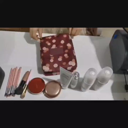 Stylish Travel Makeup Organizer - Large Capacity Cosmetic Bag